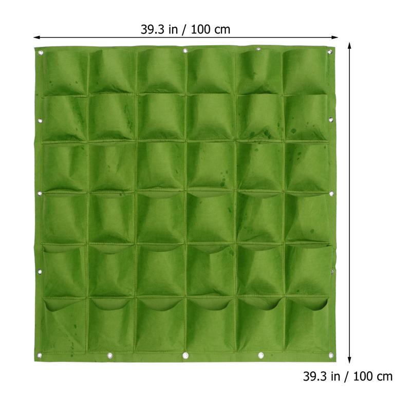Suporte de plantas para parece, saco verde de plantio de vegetais com 9 18 49 72 bolsos, jardim vertical, material doméstico: 36pocket