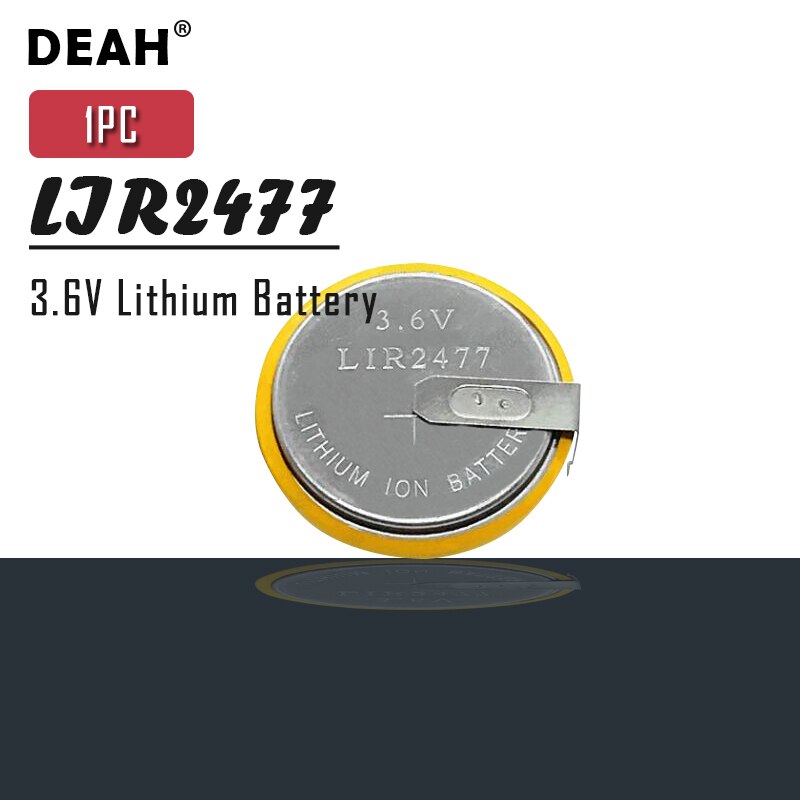 1 stk / masse deah lir 2477 2477 h typen horisontal svejsning fod batterier 3.6v genopladelige knapbatteri med 2 lodning stifter