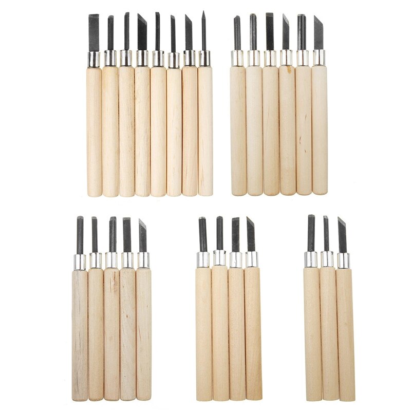 3/4/5/6/8Pcs Houtsnijwerk Tool Beitel Mes Set Houtsnijwerk Kit Houtsnede Craft carving Schrijnwerker Guts Hand Tool