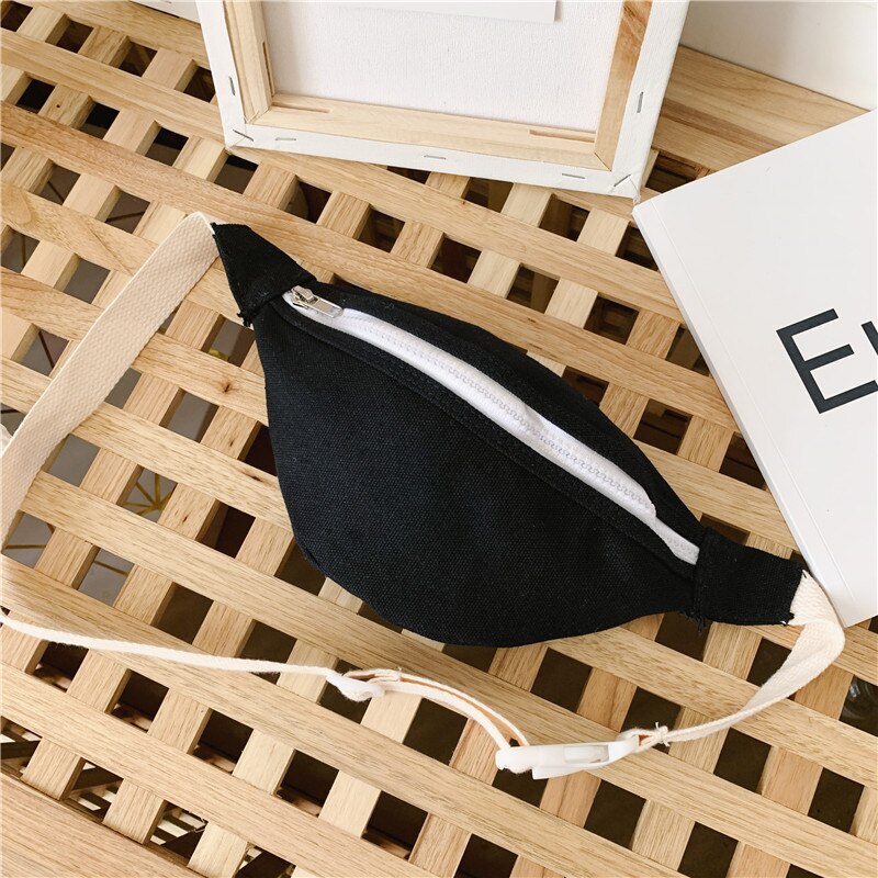 Unisex baby gils jongens effen rits canvas handtas borsttas heuptas schoudertas klein mini casual feesttas