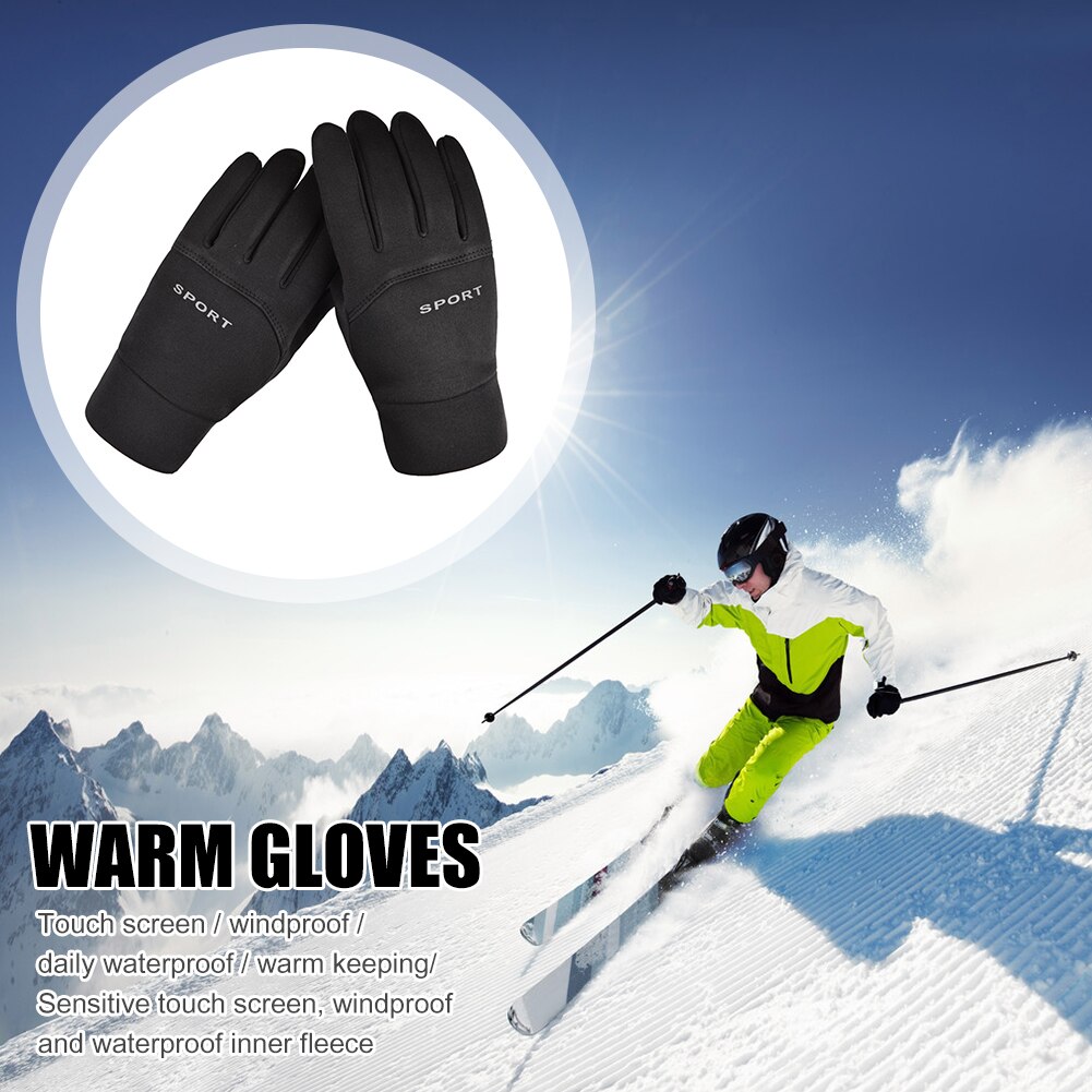 1 Paar Winter Fietsen Handschoenen Fiets Warm Touchscreen Volledige Vinger Handschoenen Waterdicht Outdoor Bike Skiën Motorrijden