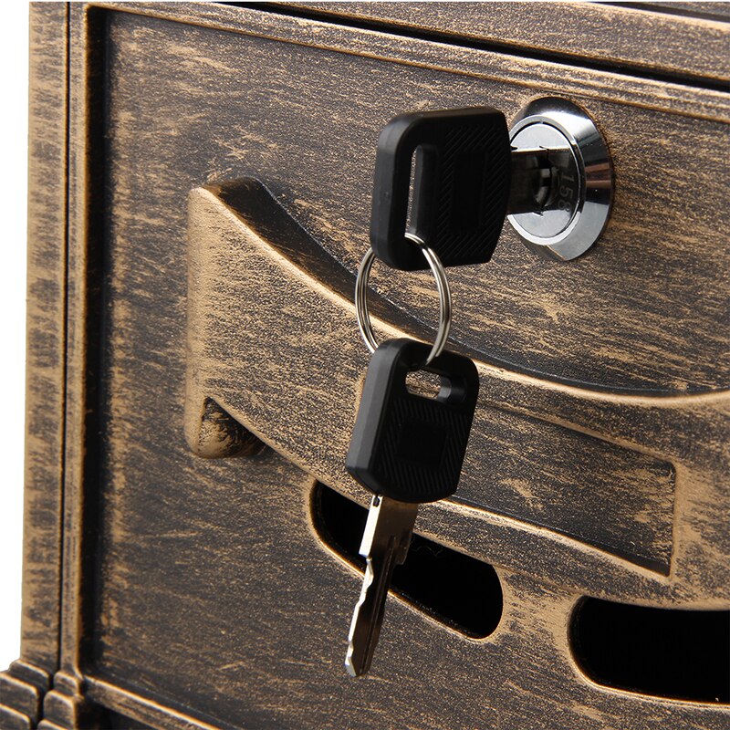 Låsbar sikker postkasse postkasse veggmontert rustfri post postkasse modell: bronse