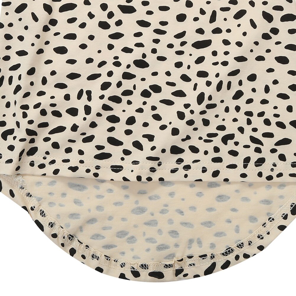 Pudcoco tjej t-shirt 0-5y barn bebis flickor leopardmönstrat 3/4- ärmad topp t-shirt festklänning sundress
