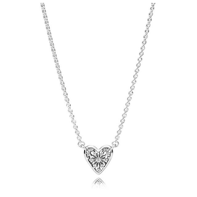 Real 925 Sterling Silver Necklace Heart And Bird Shape Allure Vintage Glamour Fine Jewelry For Women Charm Many Choices: 7