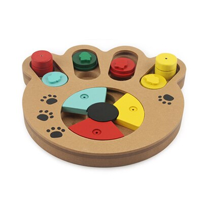 Interactive Toys For Dogs Foraging Food Treated Wood Dog Toy Eco-friendly Pet Toy Educational Pet Bone Paw Puzzle Toy: claw