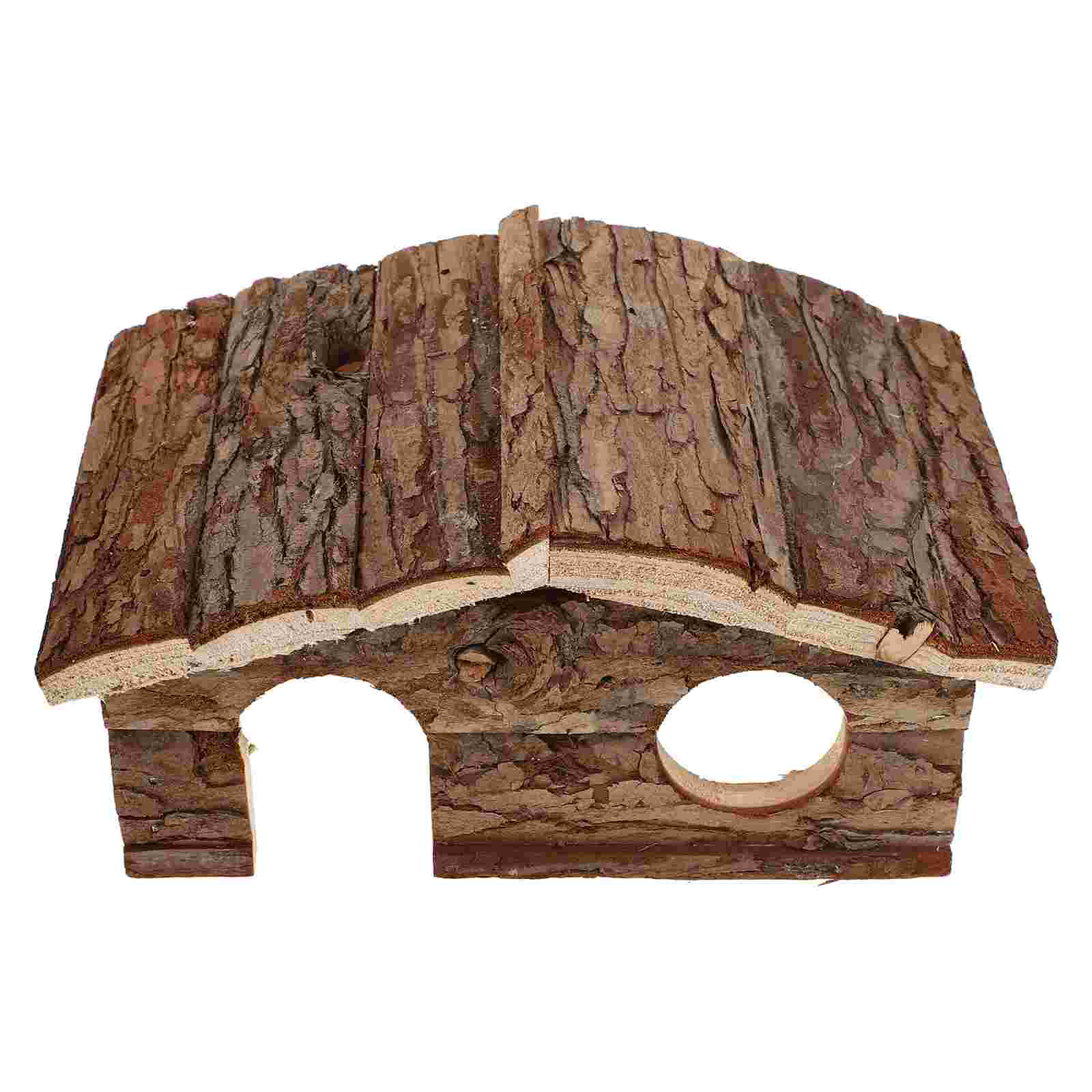 Jaula de refugio para hámster, escondites de cabina de madera, casas de conejillo de indias, cabaña de animales pequeños, juguete para ratón, juguetes de descanso