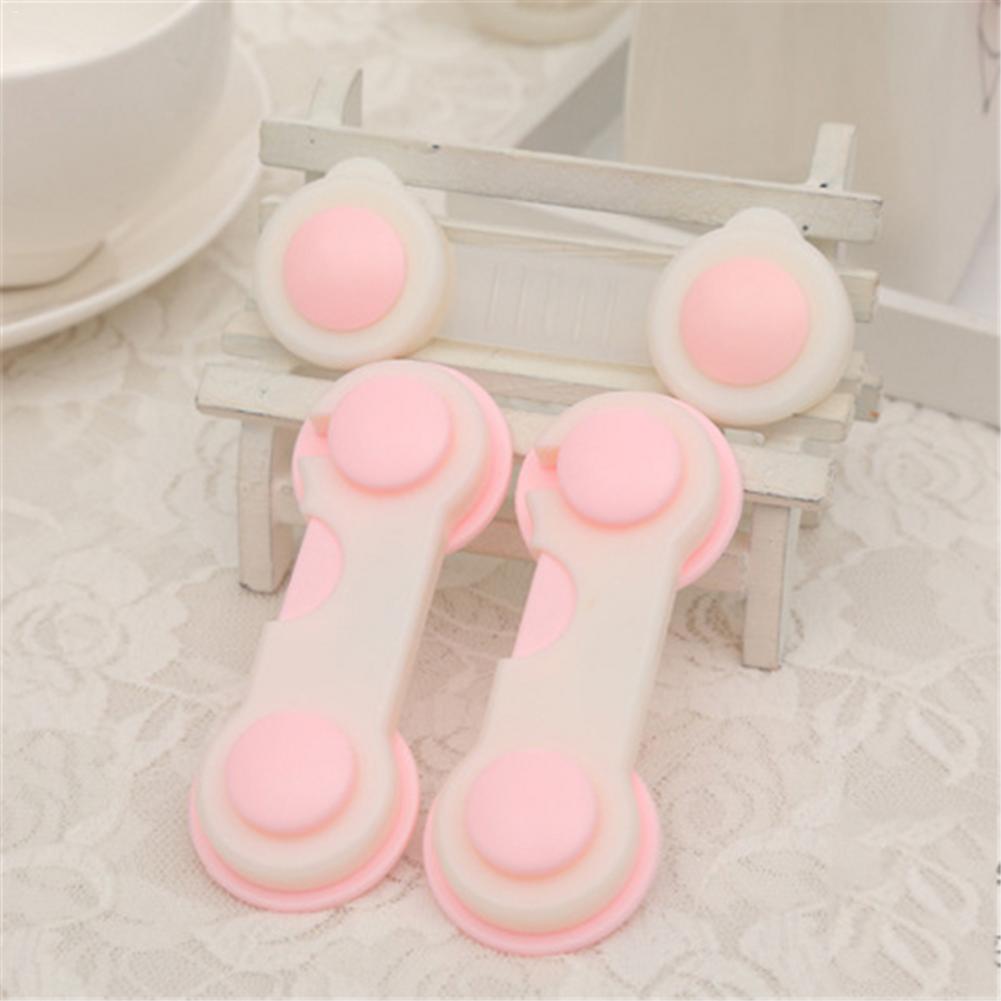 1pc Plastic Cabinet Lock Security Drawer Latches child protection Children's Refrigerator Safety Limit Lock: Pink