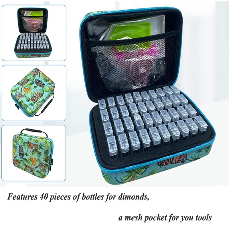 5D Diamant Schilderij Accessoires Opslag Box54/40 Slot Diy Borduren Gereedschap Opslag Container Jar Rits Case