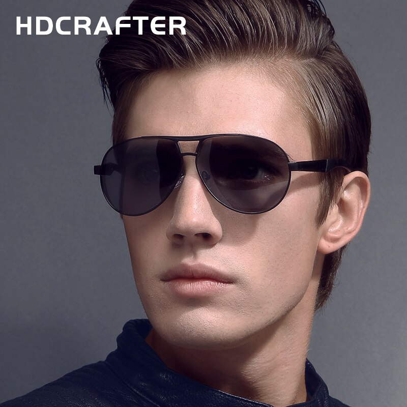 HDCRAFTER Sunglasses Men Polarized Polarized Mirror Lens Eyewear Sun Glasses for Men Brand Driving oculos de sol