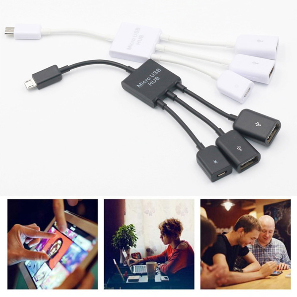 3 In 1 Micro Usb Power Opladen Otg Hub Cable Adapter Converter Extender Voor Samsung Sony Toshiba