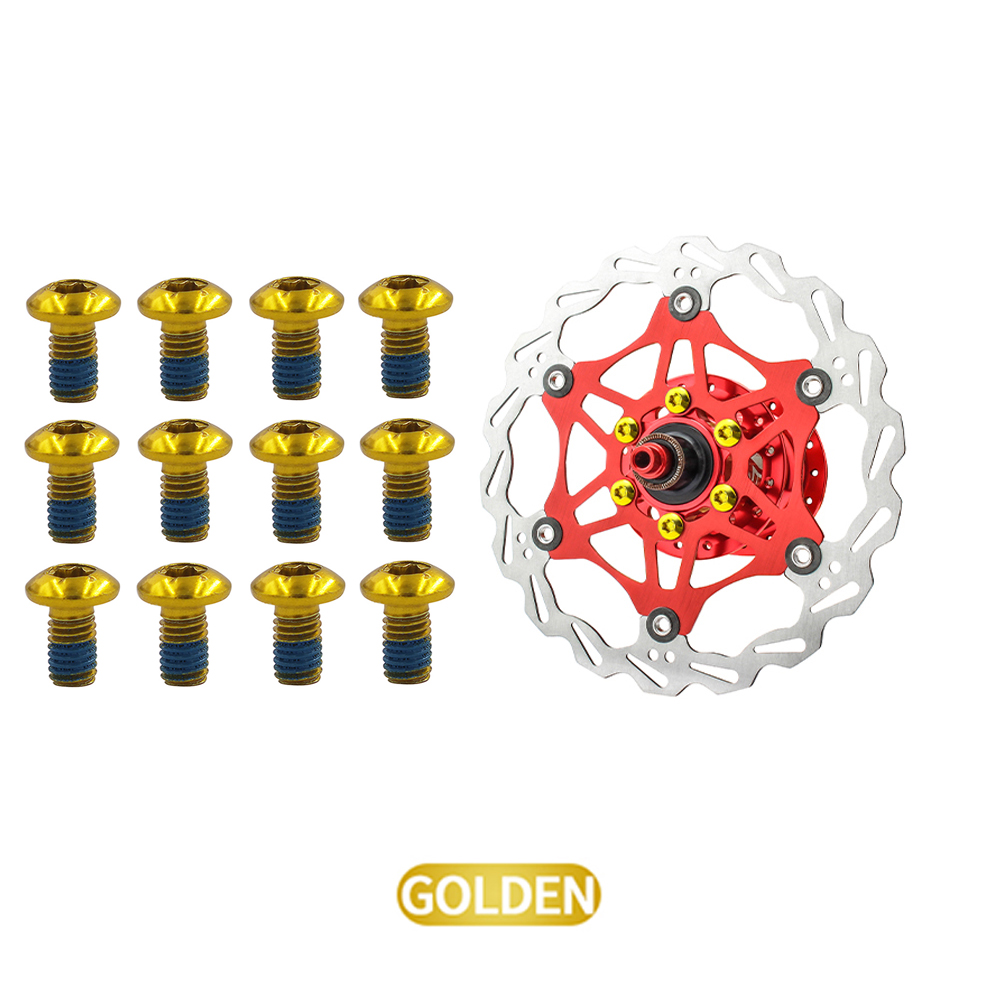 12 Stuks Fiets Schijf Rem Rotor Bouten M 5X9Mm Staal Mtb Fiets Kleur Antislip Schijf Schroef Mountainbike Accessoires
