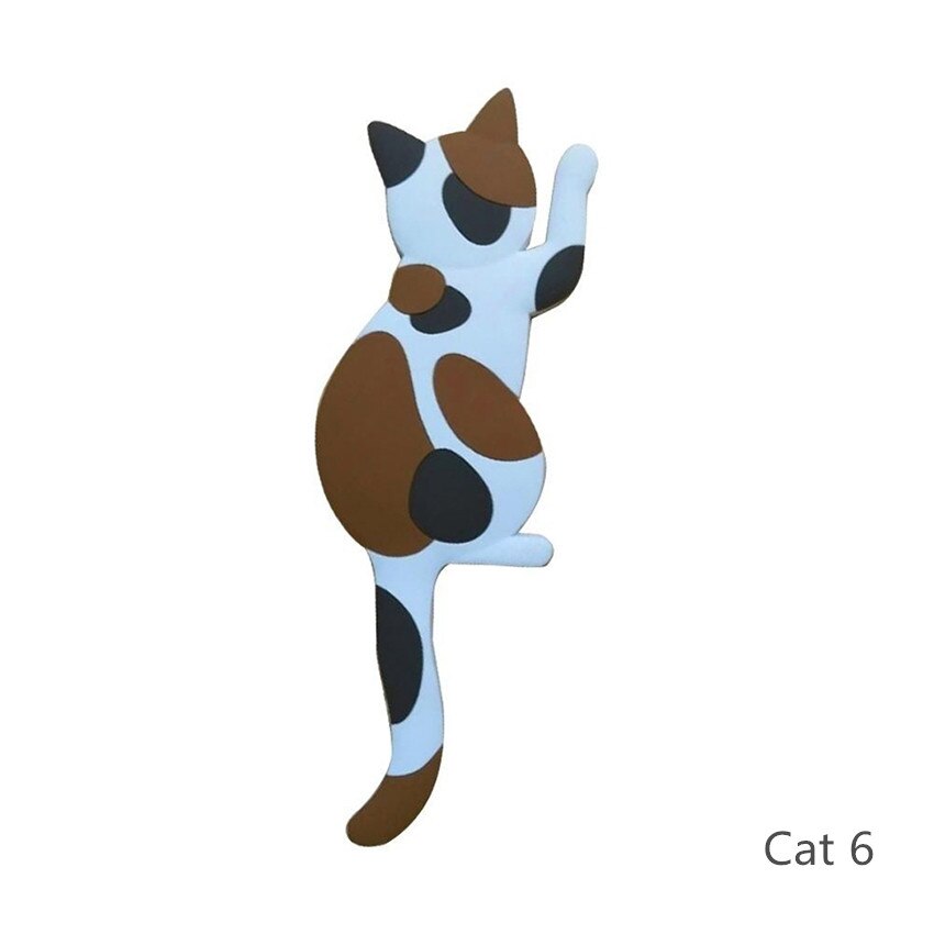 Magnetic Cartoon Cat Refrigerator Sticker Fridge Magnet Hanging Hook Tail Fridge Magnet Hook Door Home Decorations Souvenir: Cat 6