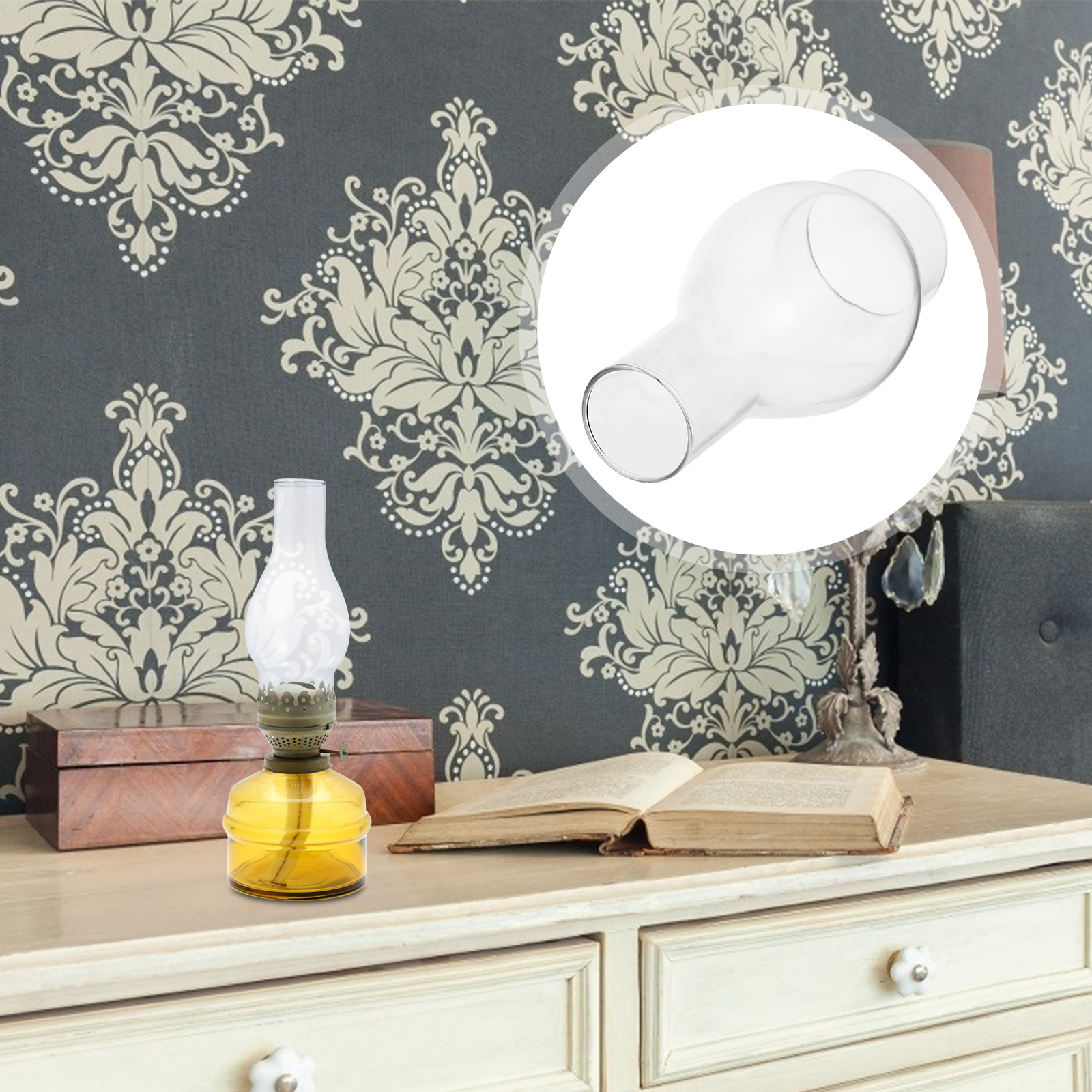 Heldere olielamp schoorsteen glazen kap voor doe-het-kerosinelamp winddichte en decoratieve lampenkap voor thuiswinkel slaapzaal hotel