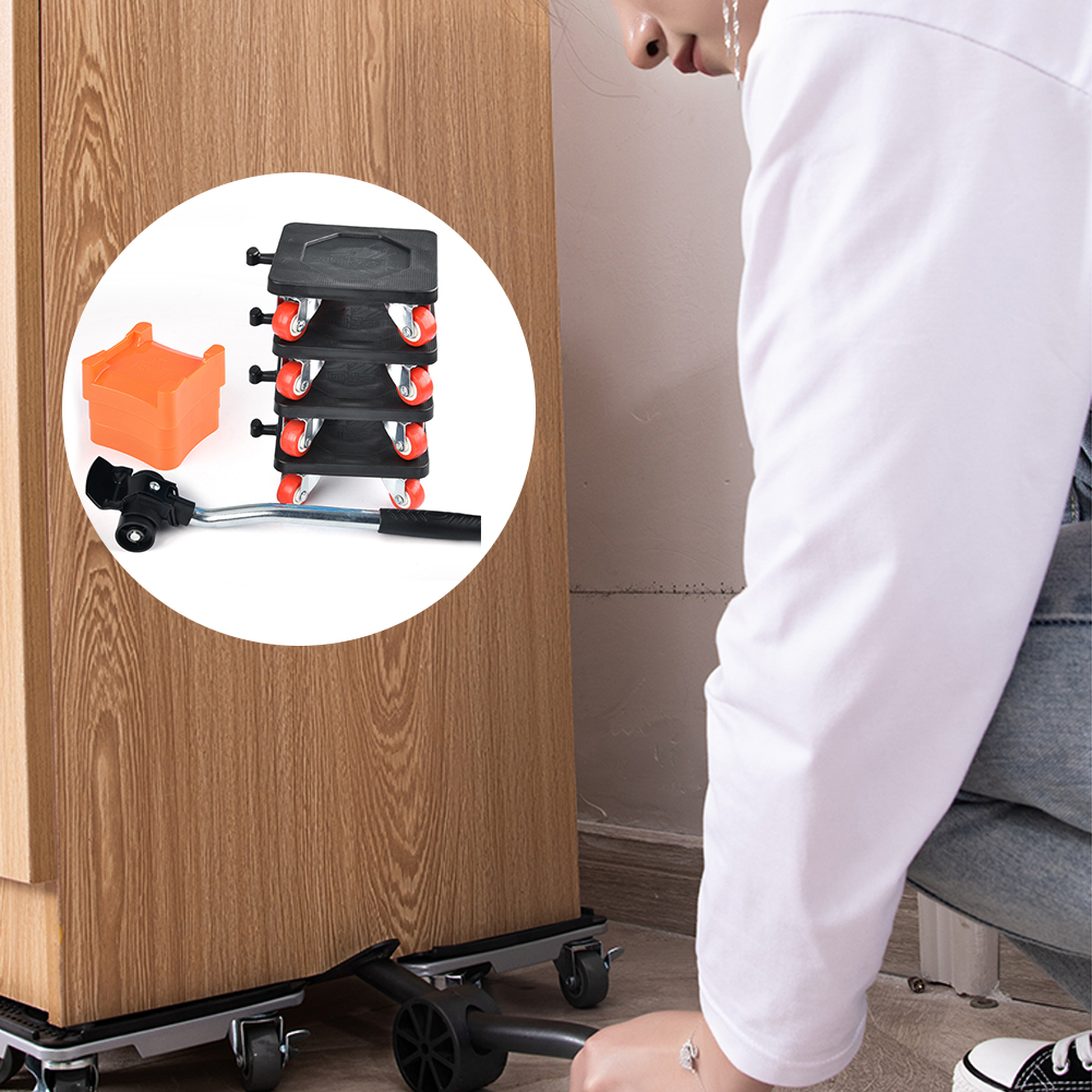 Ensemble d'Outils de Déménagement de Meubles RapDuty, Levage de Transport de Meubles, T-shirts de Travail, Rouleau, Roue, Bar, Objets, Outils à Main Mobiles, 400kg