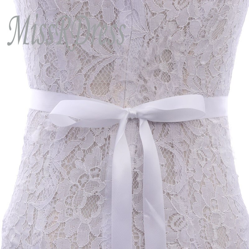 Missrdress Steentjes Wedding Riem Sash Hand Kralen Bridal Belt Rose Gold Crystal Bridal Sash Voor Wedding Party Jurken JK827: pure white