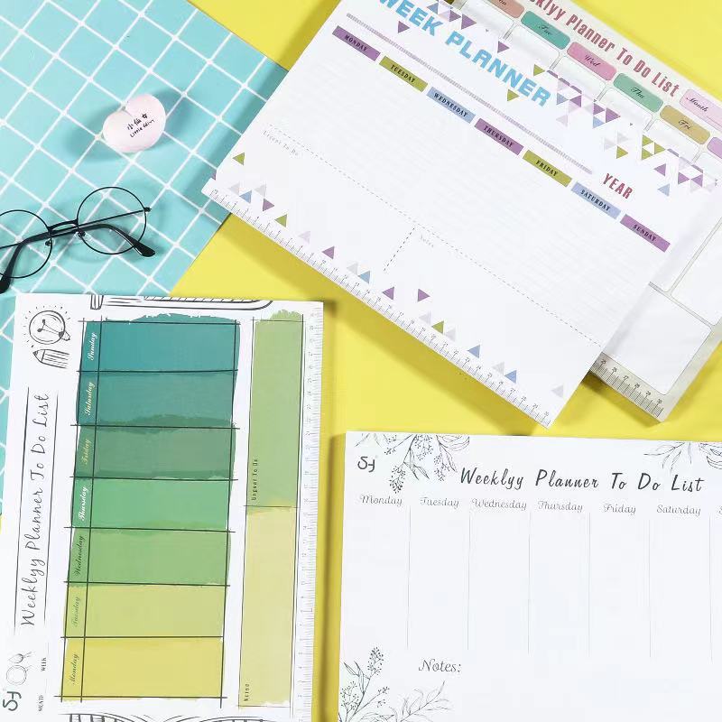 A4 Weekly Planner Plan NoteBook 54 Sheets Schedule Organizer Notepad School Office Supplies Journal Stationery