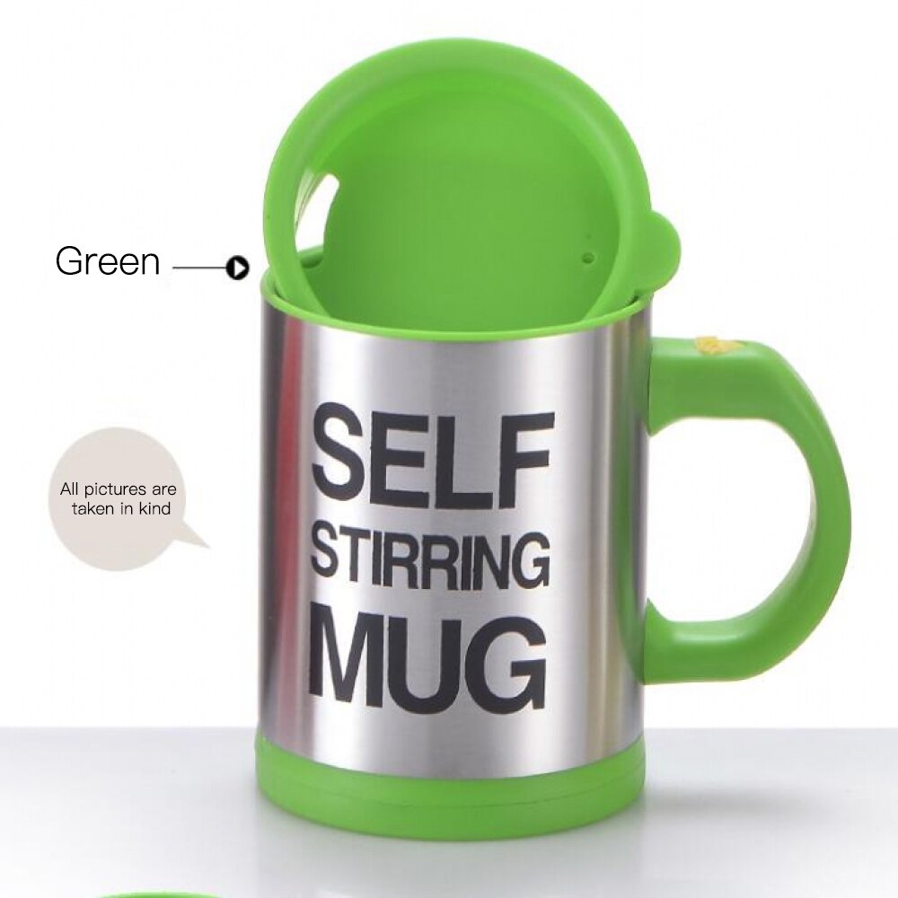 350ml Automatic Self Stirring Mug Coffee Milk Mixing Mug Stainless Steel Thermal Cup Electric Lazy Double Insulated Smart Cup 5: Green