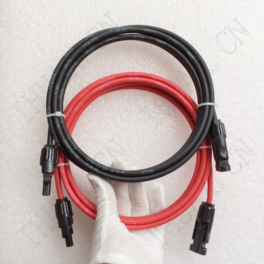 Solar Pv Kabel 4mm2 Met Connector Vertind-Koperen Geleider Tuv Goedgekeurd Xlpe Isolatie Solar Kabel Draad