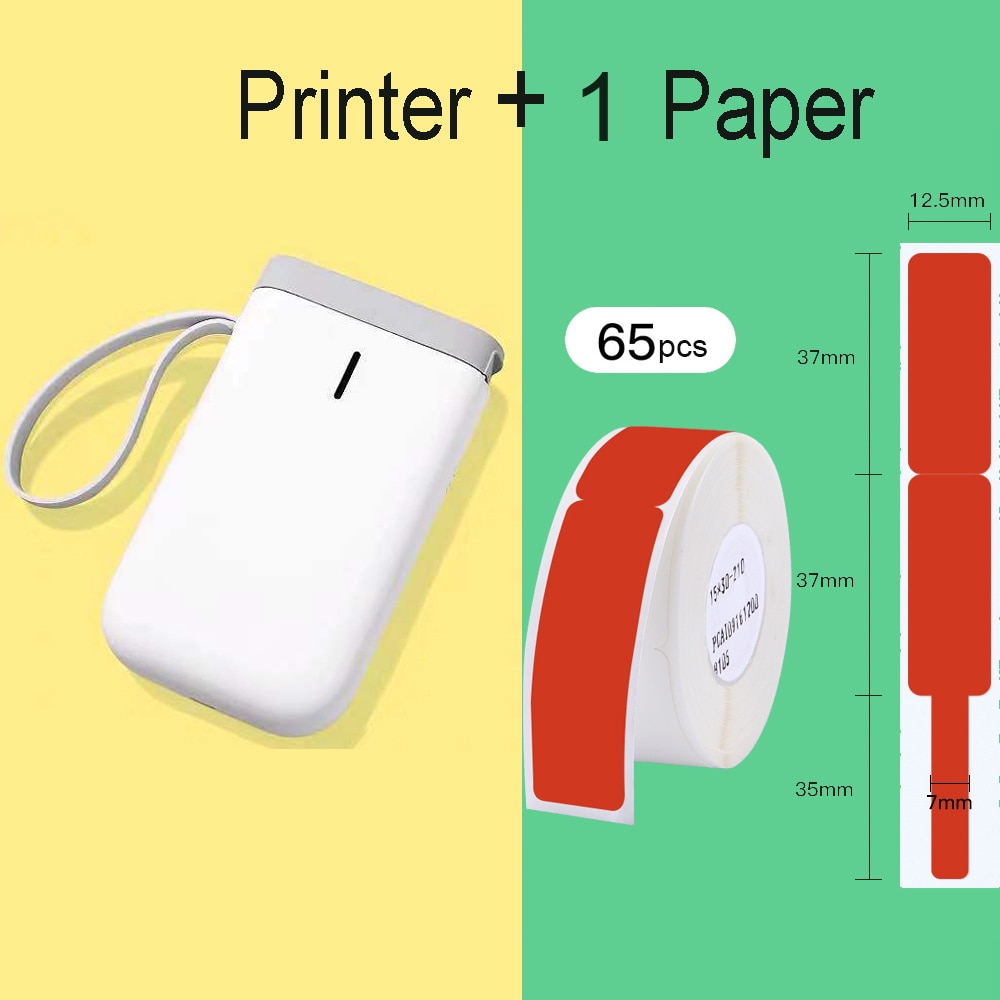 Thermische Printer Mini Handheld Sticker Kabel Label Printer Bluetooth Aansluiting Voor Mobiele Telefoon Android En Ios D11 Printers: Printer 1Roll Red