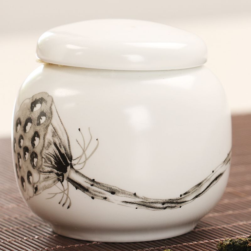 Blauwe En Witte Thee Caddy Keramische Thee Container Kleine Celadon Wit Porselein Verzegelde Thee Opslag Pu'er Draagbare Kung Fu Thee set: 08