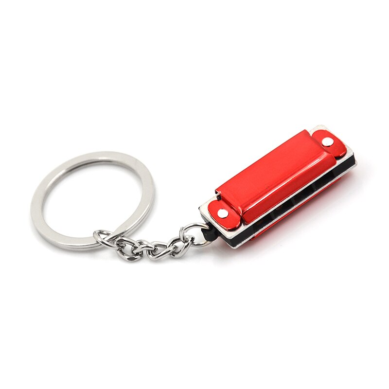 3.6 * 1.2 * 0.8cm 1 * Keychain Harmonic Harmonica Mini 4 Holes 8 Tone Harmonica Keychain Key: red