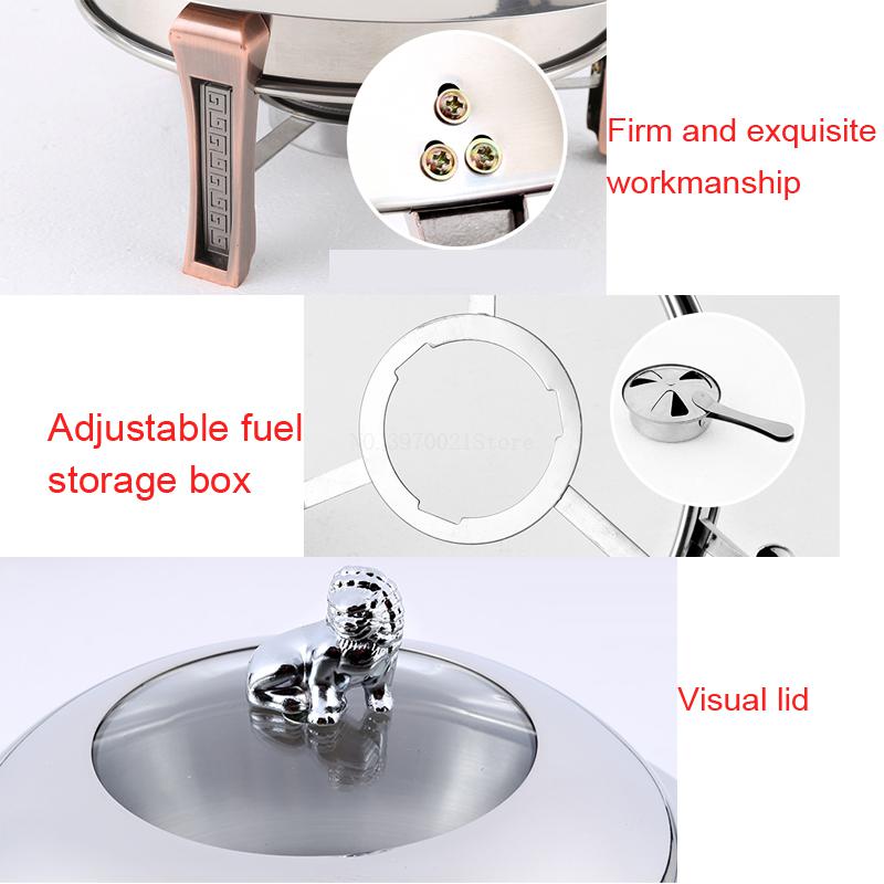 in acciaio inox fornello ad alcool per uso domestico/commerciale ottavino scaldavivande combustibile solido boilersmall a secco piatto caldo Mela pentola 20/22 centimetri