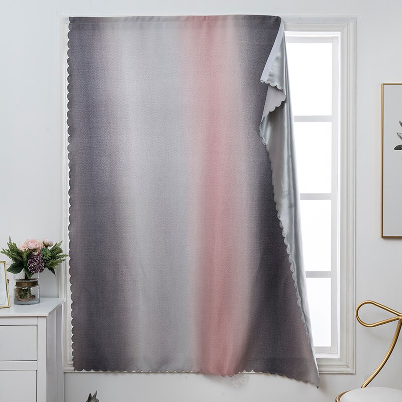 Cortina de Color degradado para dormitorio de niñas y niños, cortinas para oscurecer completamente las ventanas, sin perforaciones, decoración del hogar, 130x80 CM: pink