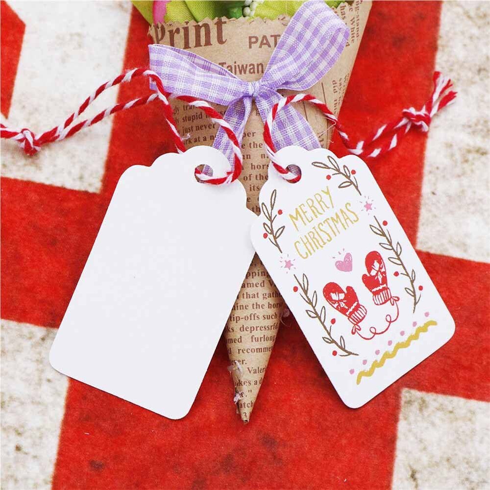 100 Uds etiquetas de ropa marrón Kraft/Blanco/Negro etiquetas de papel etiqueta boda hornear papel Etiqueta de tarjeta joyería encantos decoración 2*4cm