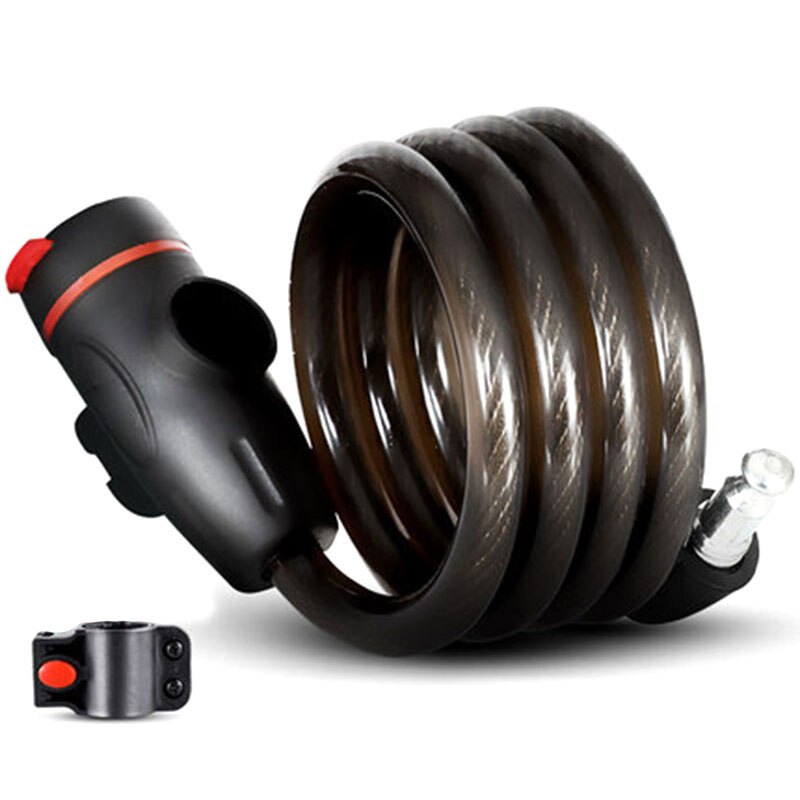 Candados de seguridad para bicicleta, Cable básico de autobobinado, combinación reiniciable, candados de bicicleta con soporte de montaje