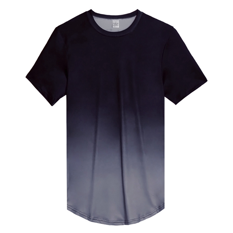 T-shirt met kleurverloop voor heren, snelle compressie, ademend, korte mouwen, fitness-t-shirt voor sportscholen, strak, casual top: Beige / Ik