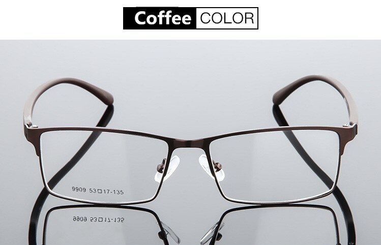 montura para gafas de hombre friki prescripción óptica por ordenador miopía lente transparente montura para gafas de hombre 9909: Brown