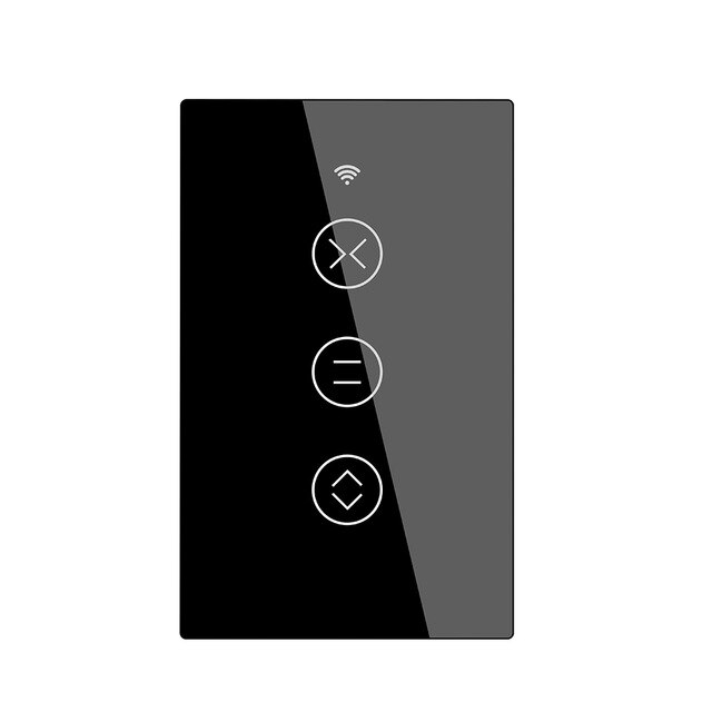 Ons Wifi + RF433 Smart Touch Gordijn Rolgordijnen Motor Schakelaar Tuya Smart Leven App Afstandsbediening Werkt Met Alexa google Thuis: Black Curtain Switch