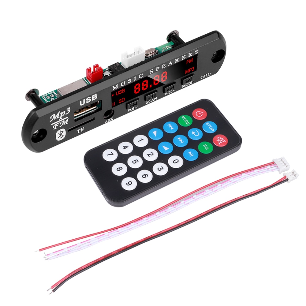 Zestaw samochodowy DC 9V 12V Bluetooth 5.0 Bezprzewodowy dekoder MP3 Płyta audio WMA Samochodowy odtwarzacz muzyczny Moduł bezstratnego audio USB AUX TF Radio