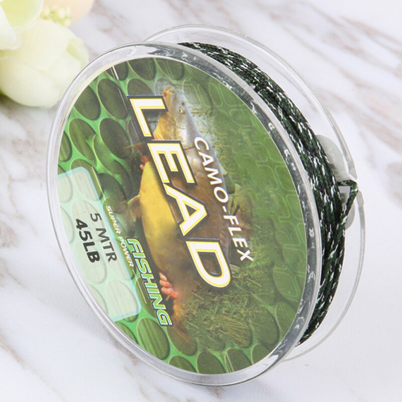 High Strength Fishing Line 45lb 5m Leadcore Braided Camouflage Carp Hair Rigs Lead Core Fishing Tackle Fishing Accessories