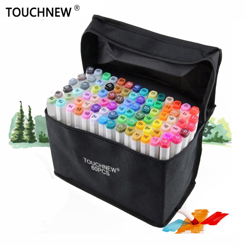 TOUCHNEW 30/40/60/80 Colors Art Markers Alcohol Based Markers Drawing Pen Set Manga Dual Headed Art Sketch Marker Pens