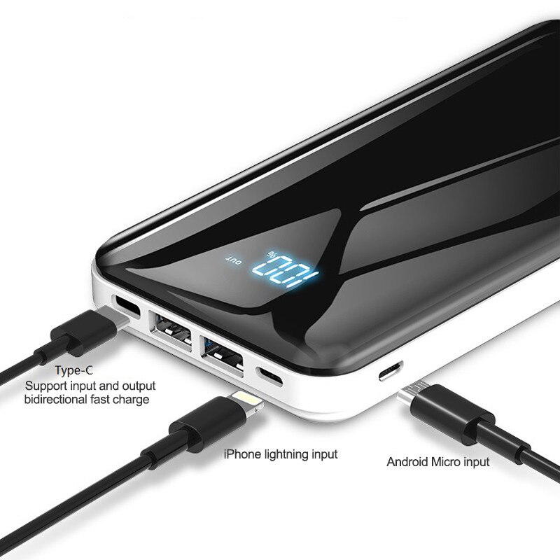 50000Mah Power Bank Is Geschikt Voor Outdoor Reizen Camping Draagbare Externe Batterij Met Digitale Display One-Way Snelle opladen