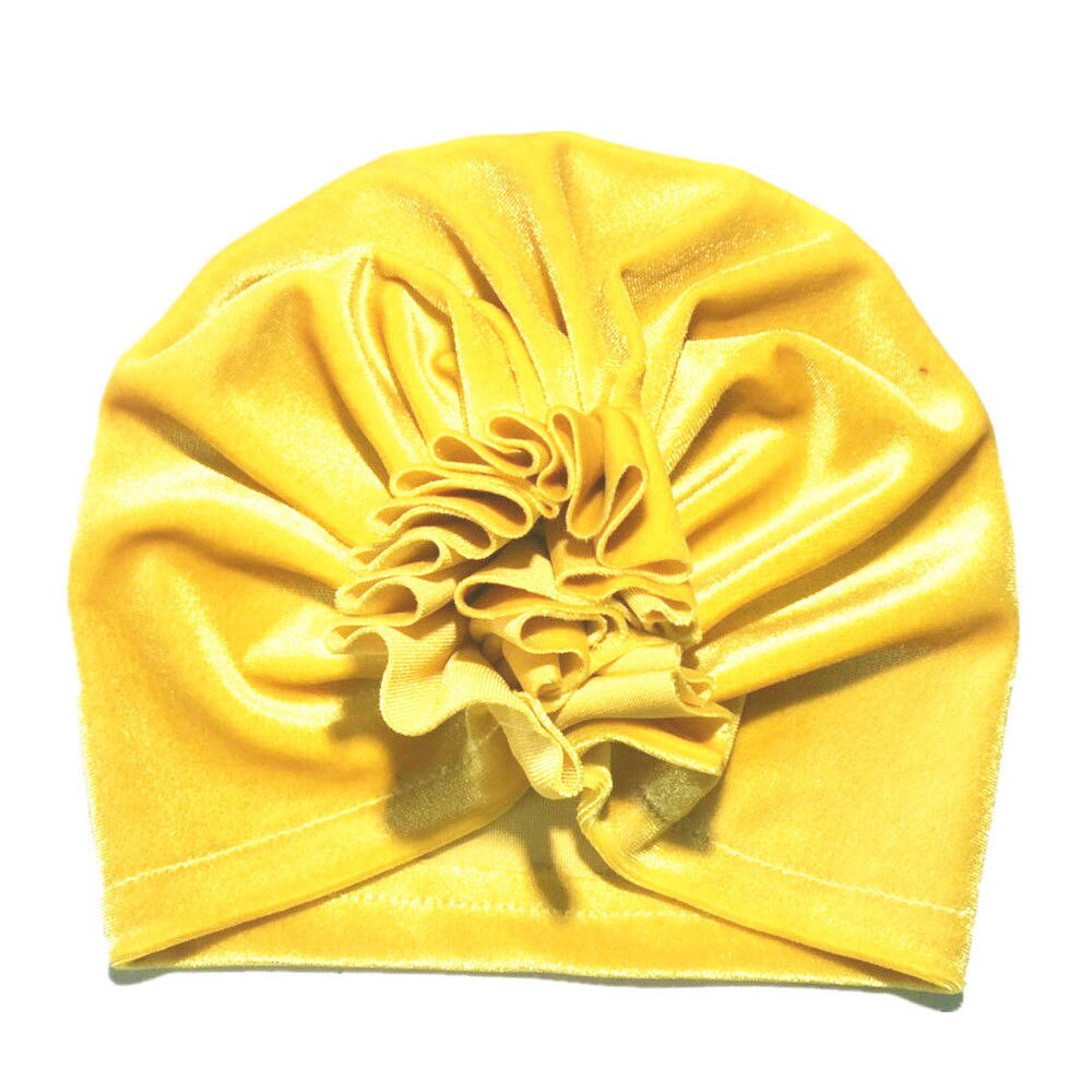 Nette Baby Mädchen Jungen Bogen Turban Hut Kleinkind Kinder Kopf Wrap Pleuche Stirnband Kappe 11 Farben Ein Stück: Gelb