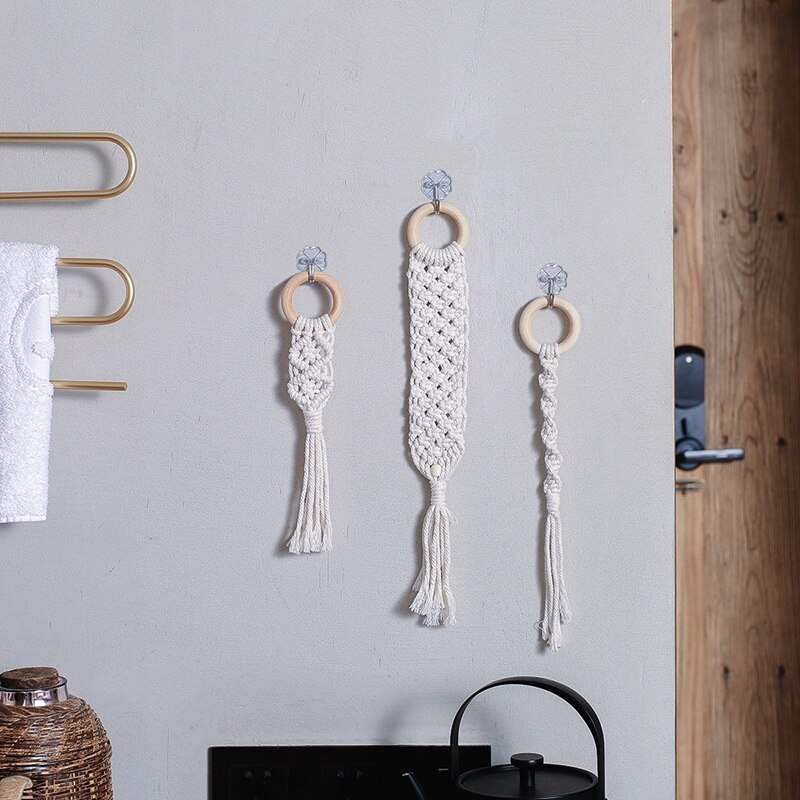 Chic Handmade Tapestry Macrame Wall Hanging Bohemian Woven Home Decor Knitted Tapestries Art