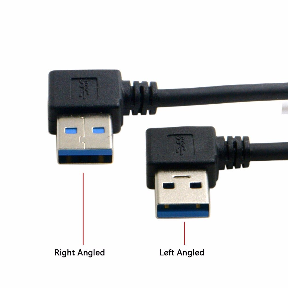 Xiwai USB 3,0 tipo A macho 90 grados izquierda en ángulo A USB 3,0 un tipo de Cable de extensión en ángulo recto