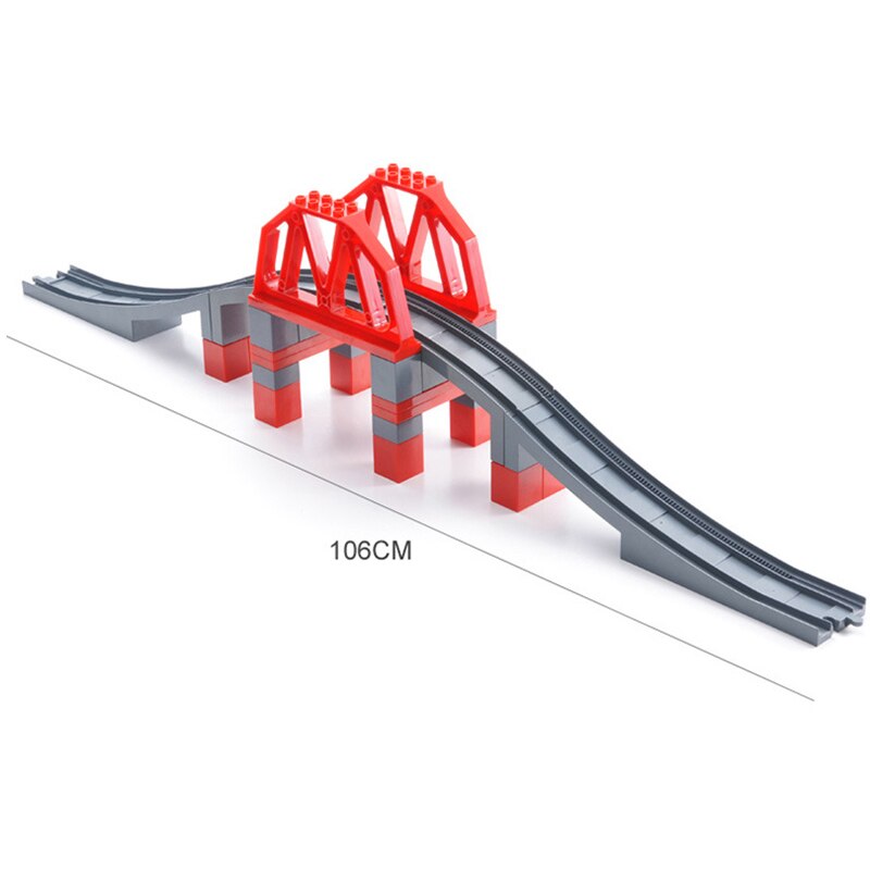 FAI DA TE Blocchi di Costruzione Duploe Pista del Treno Accessori Ferroviarie Punti Curvo Crossover Ponte Parti di Mattoni Giocattoli Per I Bambini Del Capretto Del Regalo: 1pcs block -19