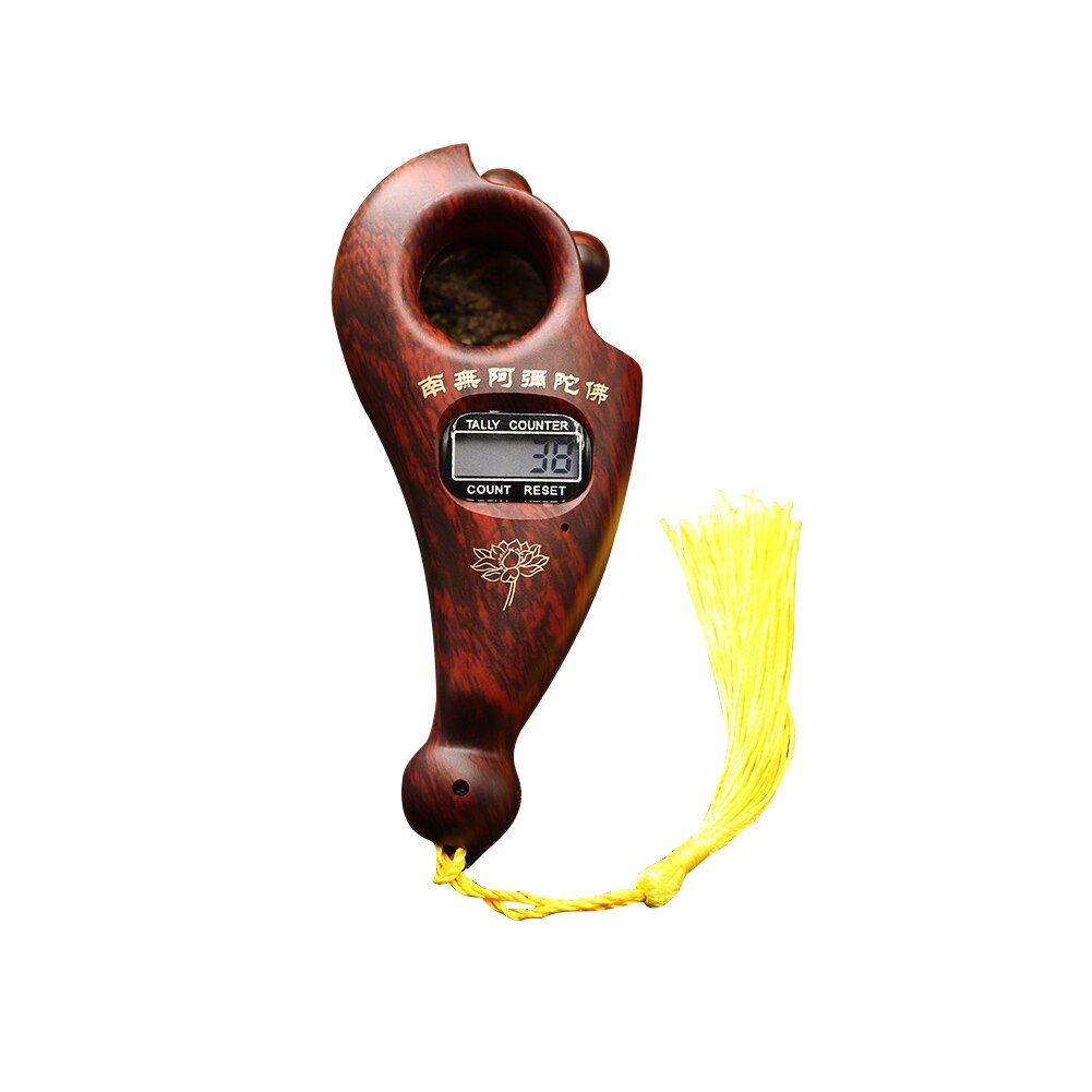 Digitaal display scroll met kwastje voor boeddhistische buikspieren, draagbaar decompressiespeelgoed, boeddha kralenteller, geluidsarm, mini-ontspanningsapparaat: C