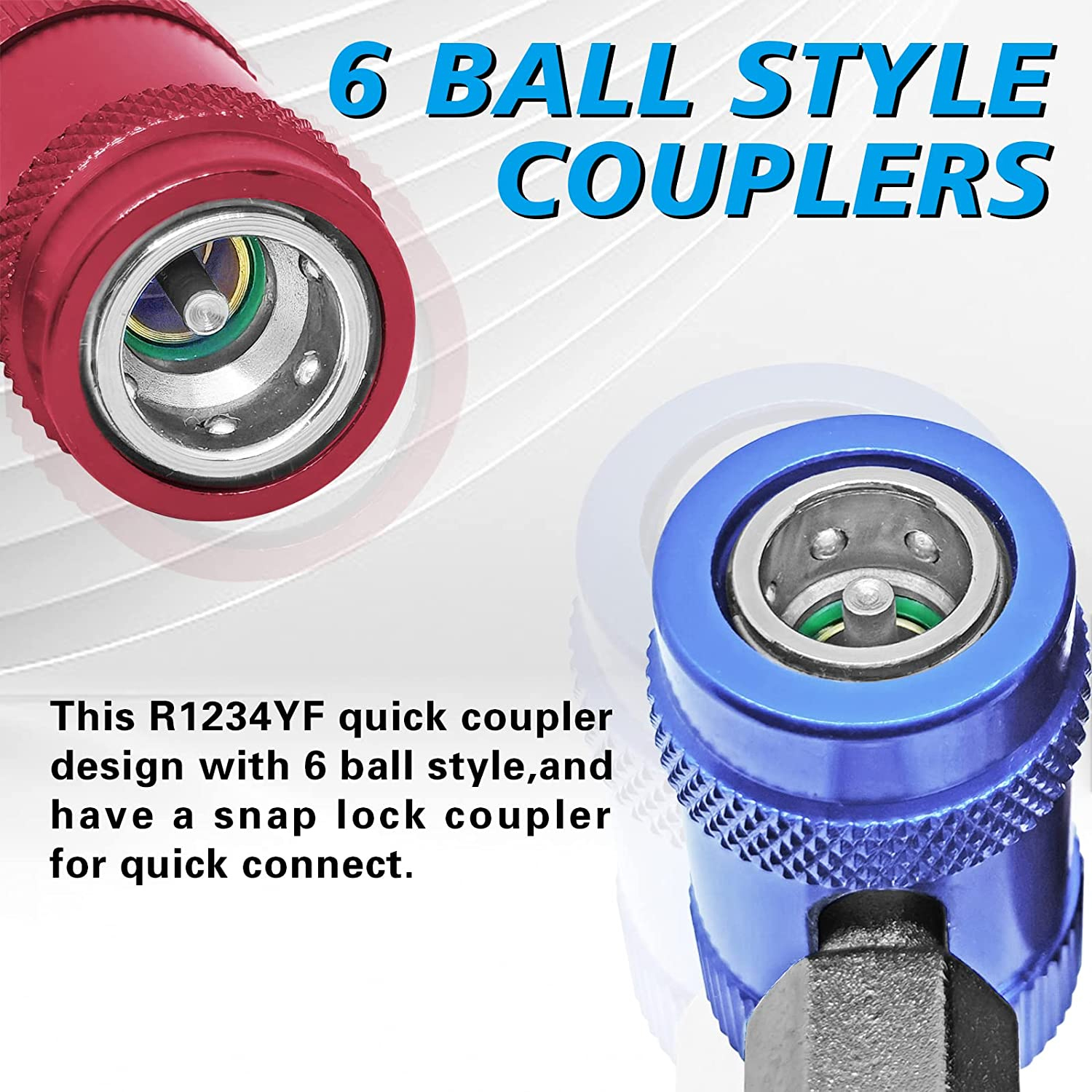 R1234yf Naar R134a Snelkoppelingsadapter Hoge Lage Zijconnector Conversie Voor R1234yf Koelmiddelsysteem Oplaadslang Fitting