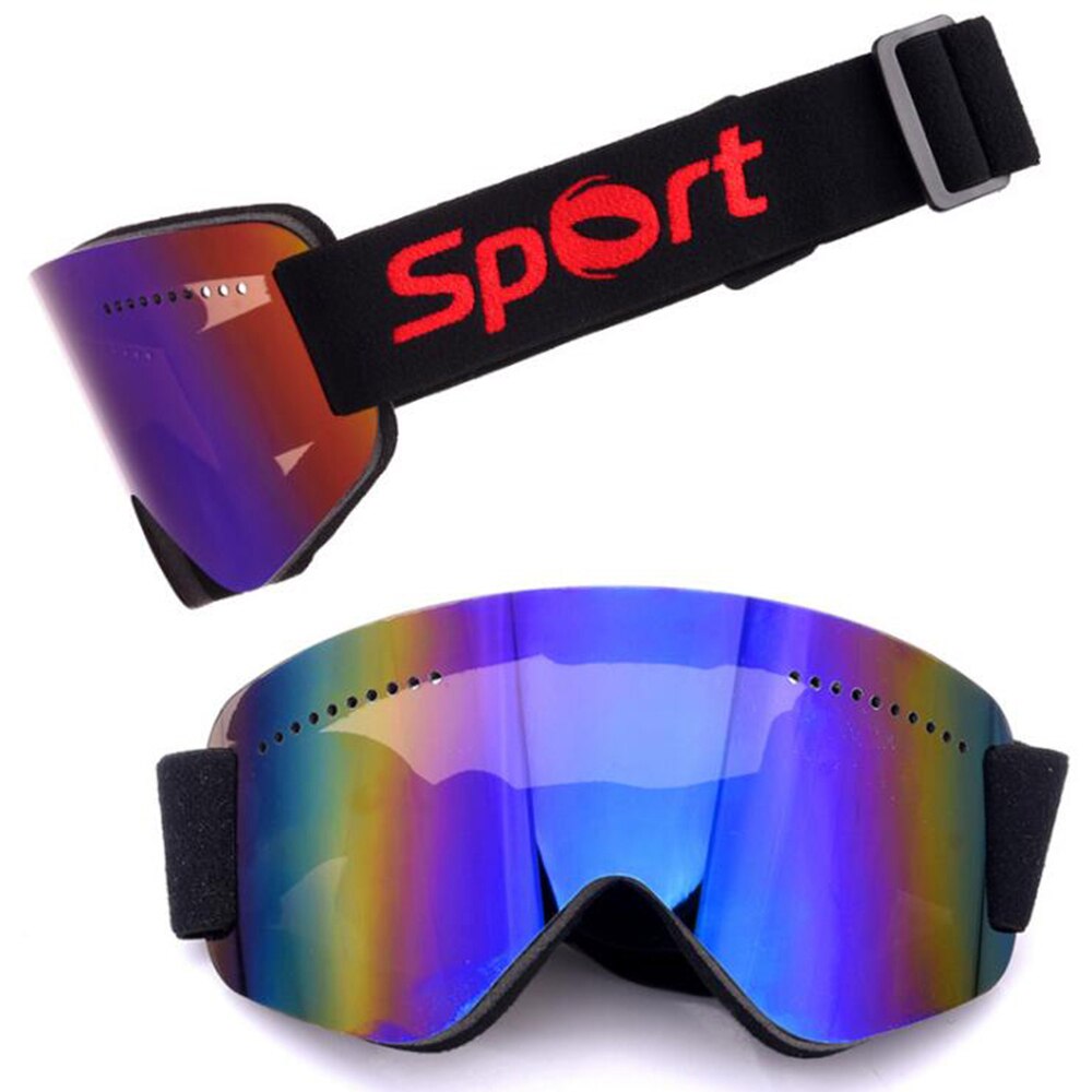 Skibril Skiën Mannen Vrouwen Sneeuw Snowboard Goggles Single Lagen UV400 Anti-fog Grote Ski Masker Bril: BLUE