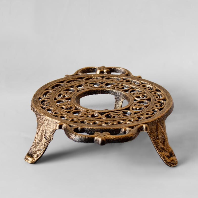 Vintage Japanese Cast Iron Candle Warm Tea Stove Coffee Milk Wine Heating Warmer Base Teapot Trivets Candle Holder