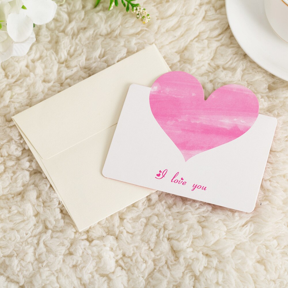 6sets Heart Shape Cards with Envelope DIY Greeting Pocket 3.38 x 3.86 Inch Valentines Day Best Wishes Happy Every Day Cards: Red