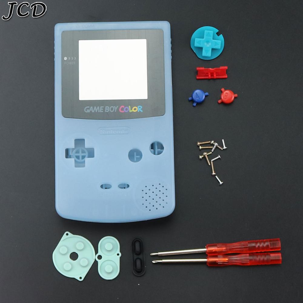 JCD Housing Shell Case Cover for Nintendo Gameboy Color Game Console for GBC Shell with buttons kits sticker label and tools