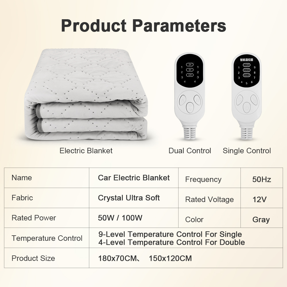Coperte riscaldanti elettriche per auto 12V per camion da campeggio Veicoli fuoristrada Cuscinetti riscaldanti 120cmx150cm 70x180cm Riscaldatore per sedili per l'inverno