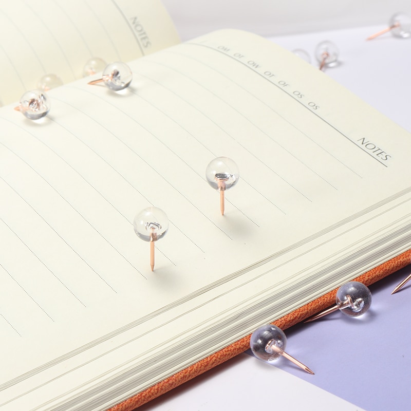 100pcs/box Acrylic Metal Push Pins Map Tacks Acrylic Head with Steel Point Cork Board Safety Art Craft Thumbtack Office School