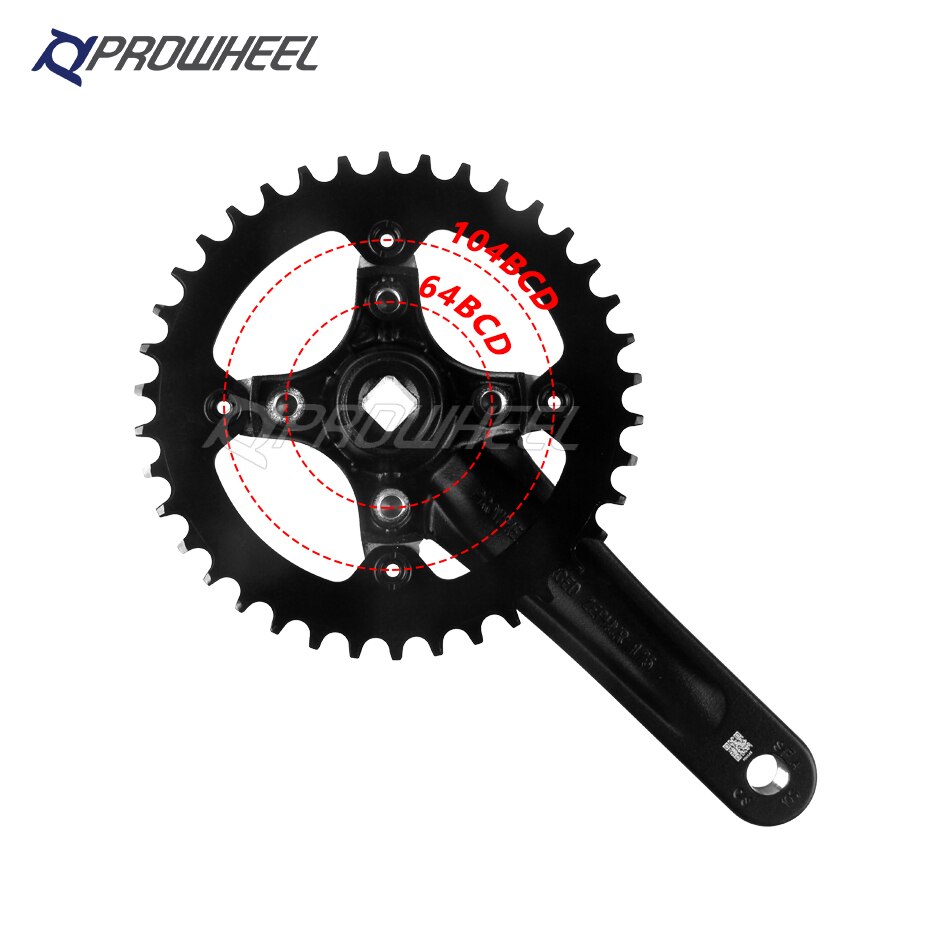 Prowheel 170/175mm manivelle 32-52T plaque pédalier vélo manivelle VTT roue à chaîne pignon trou carré 104BCD accessoires