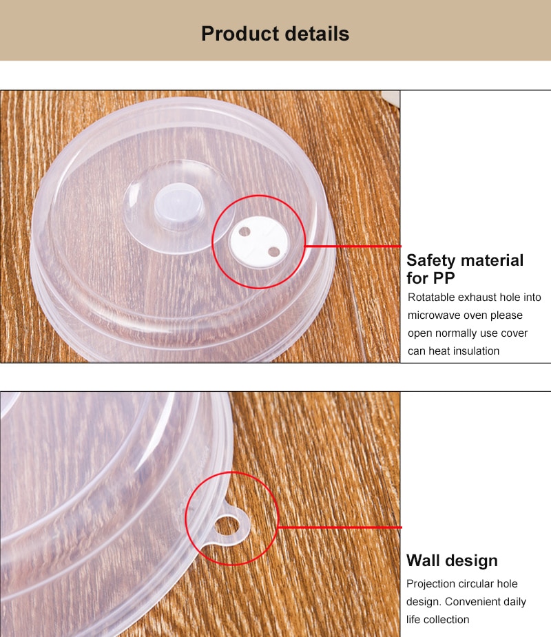 1pc Microwave Heating Sealing Lid Superimposed Refrigerator Fresh-keeping Oven Lid Eco Friendly Plastic Bowl Dish Plate Lid